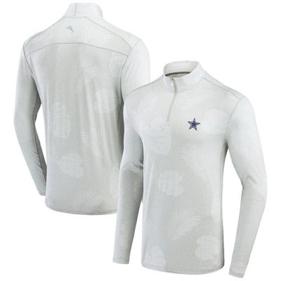 Tommy Bahama Grey Dallas Cowboys Delray Frond Islandzone Half-zip Sweatshirt