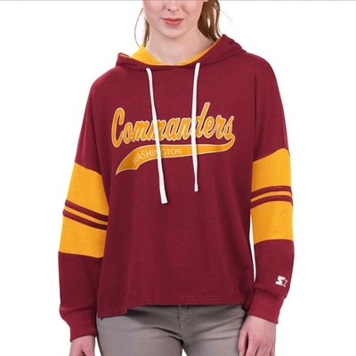 Starter Burgundy Washington Commanders Bump And Run Long Sleeve Hoodie T-shirt