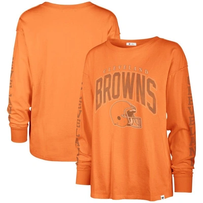 47 Brand '47 Orange Cleveland Browns Tom Cat Lightweight Long Sleeve T-shirt