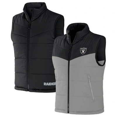 Nfl X Darius Rucker Collection By Fanatics Black Las Vegas Raiders Colorblocked Full-zip Vest