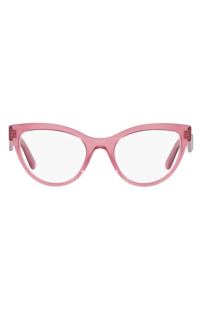 Dolce & Gabbana 52mm Butterfly Optical Glasses In Pink
