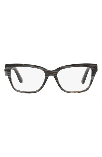 Dolce & Gabbana 54mm Rectangular Optical Glasses In Matte Black