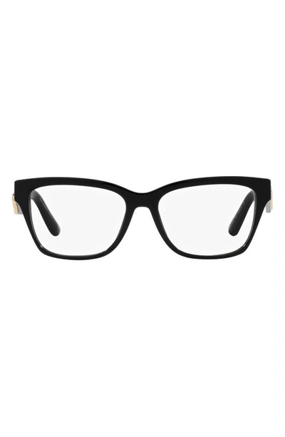 Dolce & Gabbana 54mm Rectangular Optical Glasses In Black