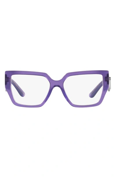 Dolce & Gabbana 53mm Square Optical Glasses In Purple