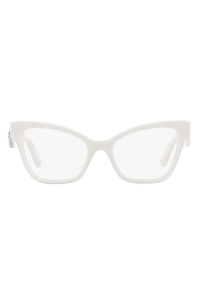 Dolce & Gabbana 52mm Cat Eye Optical Glasses In White