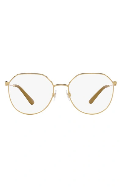 Dolce & Gabbana 56mm Round Glasses In Gold