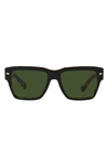 Dolce & Gabbana 55mm Square Sunglasses In Dark Green