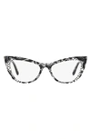 Dolce & Gabbana 54mm Cat Eye Optical Glasses In Black Lace