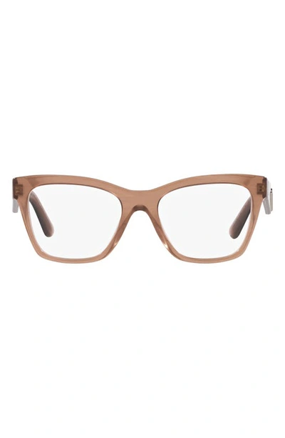 Dolce & Gabbana 53mm Square Optical Glasses In Caramel