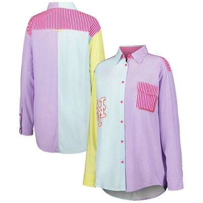 Terez New York Mets Button-up Shirt In Blue