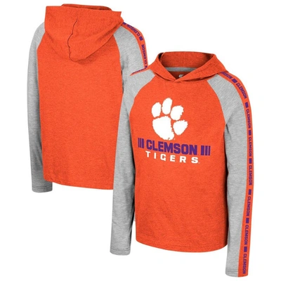 Colosseum Kids' Youth  Orange Clemson Tigers Ned Raglan Long Sleeve Hooded T-shirt