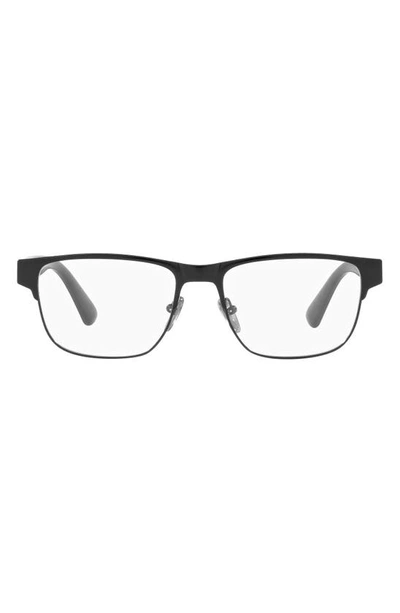 Prada 55mm Square Optical Glasses In Matte Black