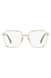 Prada 53mm Square Optical Glasses In Gold
