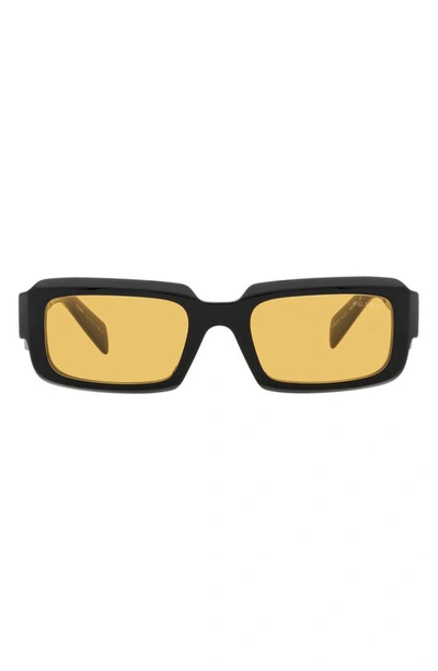 Prada 55mm Cat Eye Sunglasses In Black Yellow