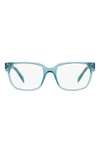 Prada 54mm Rectangular Optical Glasses In Blue