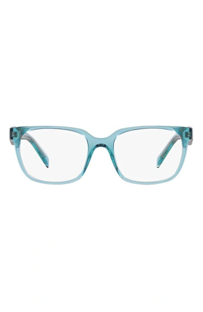 Prada 54mm Rectangular Optical Glasses In Blue