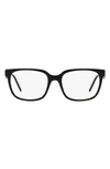 Prada 54mm Rectangular Optical Glasses In 1ab1o1 Black