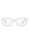 Prada 54mm Rectangular Optical Glasses In White