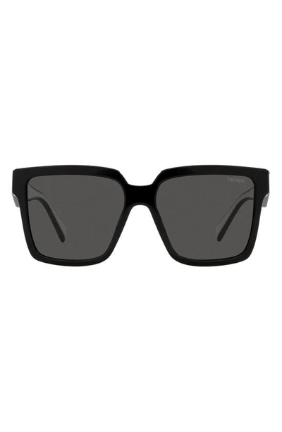 Prada 56mm Square Sunglasses In Black