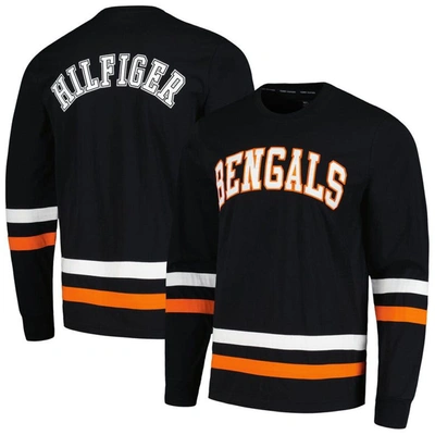 Tommy Hilfiger Black/orange Cincinnati Bengals Nolan Long Sleeve T-shirt