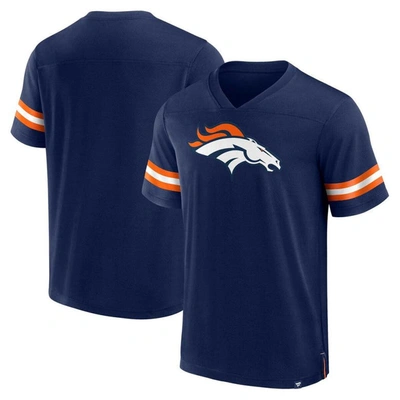 Fanatics Branded  Navy Denver Broncos Jersey Tackle V-neck T-shirt