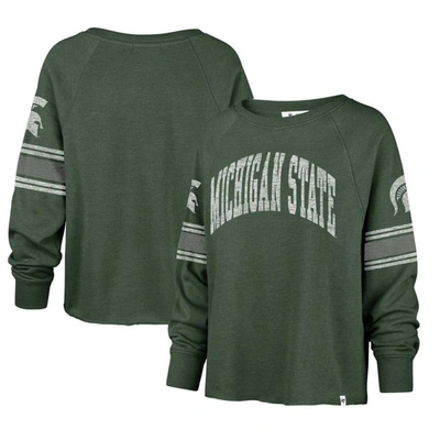 47 ' Green Michigan State Spartans Allie Modest Raglan Long Sleeve Cropped T-shirt