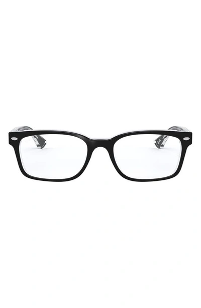 Ray Ban 51mm Square Optical Glasses In Black