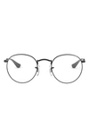 Ray Ban Ray-bay 47mm Round Optical Glasses In Matte Black