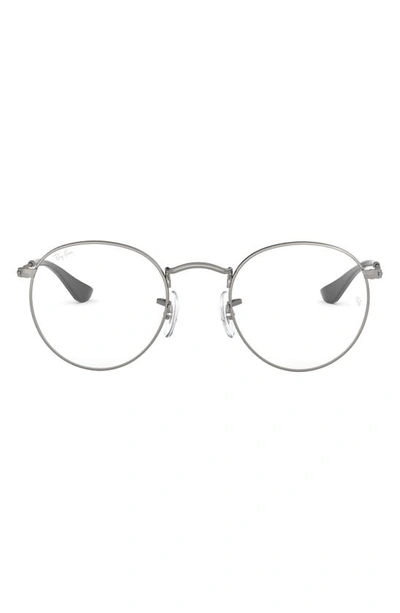 Ray Ban Ray-bay 47mm Round Optical Glasses In Matte Gunmetal