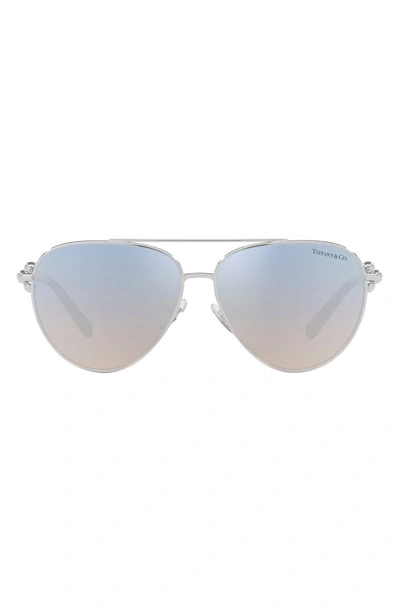 Tiffany & Co 59mm Gradient Pilot Sunglasses In Silver