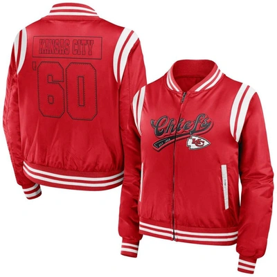 Wear By Erin Andrews Red Kansas City Chiefs Bomber Full-zip Jacket