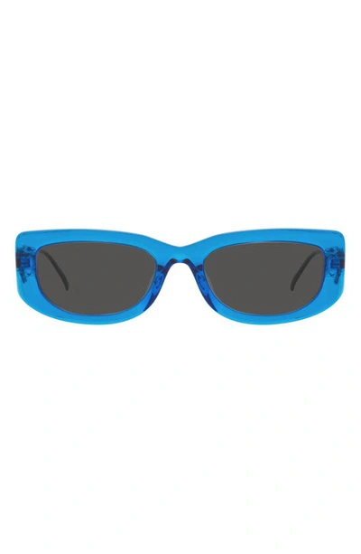 Prada 53mm Rectangular Sunglasses In Blue