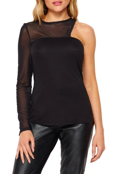 Bluegrey Notch One Shoulder Neck Top In Black