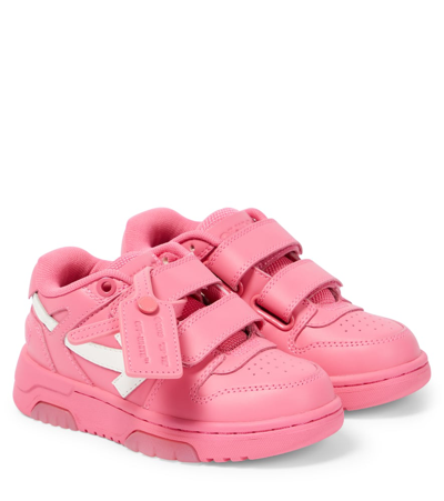Off-white Kids' Out Of Office Leather Sneakers In Pink