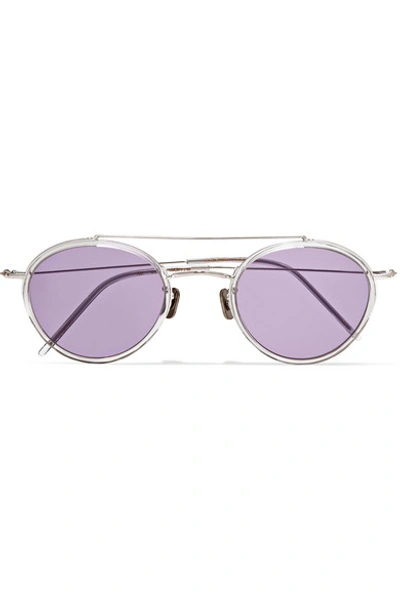 Eyevan 7285 Round-frame Silver-tone Sunglasses