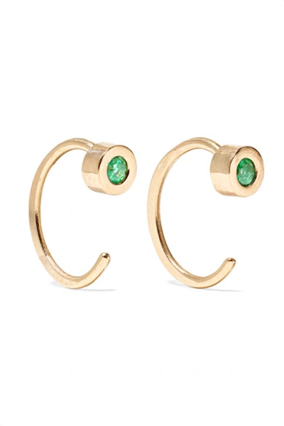 Melissa Joy Manning 14-karat Gold Emerald Earrings