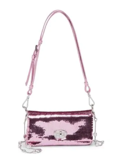 Miu Miu Sequin Chain Small Crossbody In Rosa