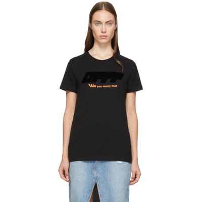 Off-white Will You Marry Me? Short-sleeved T-shirt In Black