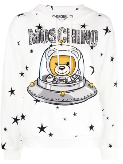 Moschino Spaceship Bear Sweatshirt In Bianco