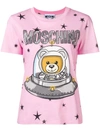 Moschino Space Teddy Print T-shirt In Rosa