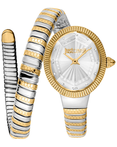 Just Cavalli Ardea Quartz Silver Dial Ladies Watch Jc1l268m0055 In Gold Tone / Silver / Yellow