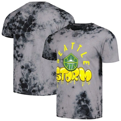Stadium Essentials Unisex  Charcoal Seattle Storm Street Art Dark Crystal Washed Tie-dye T-shirt
