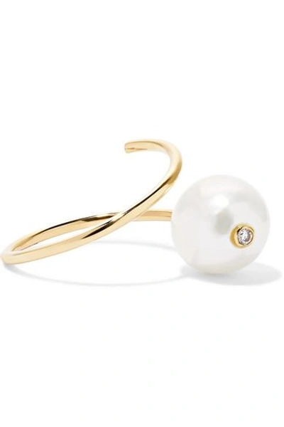 Grace Lee 14-karat Gold, Pearl And Diamond Ring
