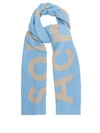 Acne Studios Toronto Logo-intarsia Wool Blend Scarf In Blue