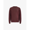 Allsaints Raven Crew Neck Ramskull Sweatshirt In Mars Red