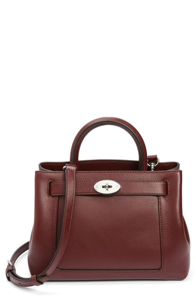 Mulberry Small Islington Silky Calfskin Satchel In Black Cherry