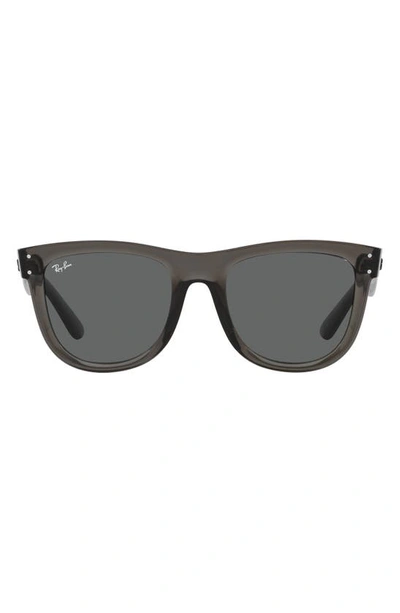 Ray Ban Wayfarer Reverse 50mm Square Sunglasses In Transparent Dark Grey