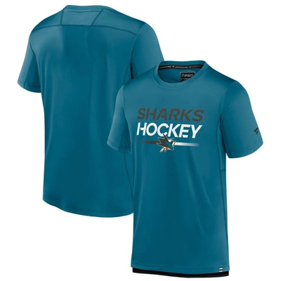 Fanatics Branded  Teal San Jose Sharks Authentic Pro Tech T-shirt