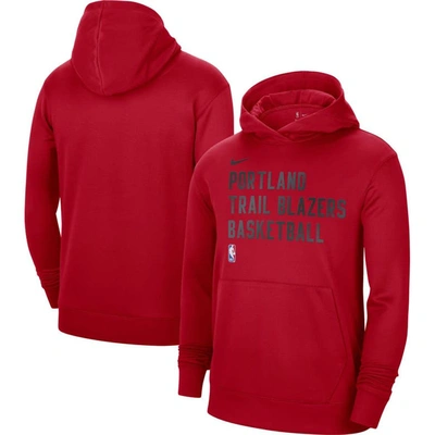 Nike Unisex  Red Portland Trail Blazers 2023/24 Performance Spotlight On-court Practice Pullover Hood