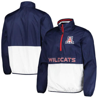 G-iii Sports By Carl Banks Men's  Navy Arizona Wildcats Cornerman Half-zip Top